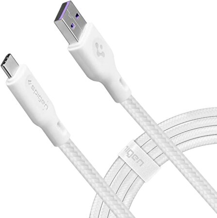 Spigen DuraSync 1.5 m Type-C to USB Hızlı Data ve Şarj Kablosu C10HS Beyaz Outlet