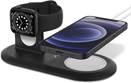 Spigen MagFit Duo 2in1 MagSafe&Apple Watch Uyumlu Stand Dock Ünitesi Outlet