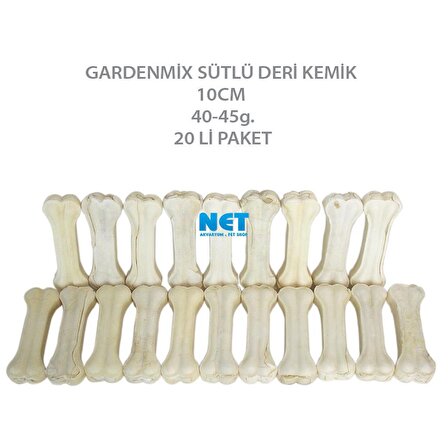 Gardenmix Sütlü Deri Kemik 10CM 40-45g.20 Lİ Paket SKT:05/2023