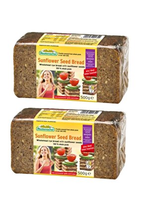 Mestemacher Ayçekirdekli Çavdarlı Tam Tahıl Ekmeği 500g 2 Adet Sunflower Seed Bread