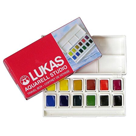 Lukas Sulu Boya Takımı Tablet 12 Renk Yarım Tablet