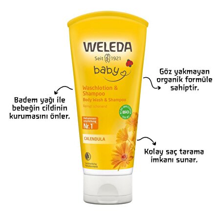 Weleda Calendula Organik Saç ve Vücut Şampuanı 200
