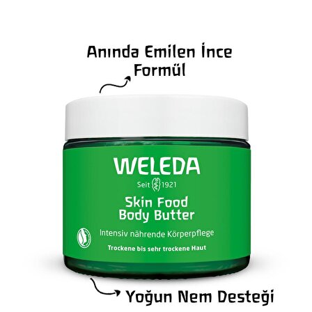 Weleda Skin Food Body Butter Onarıcı Parabensiz Tüm Cilt Tipleri için Portakal&Lavanta Kokulu Vücut Kremi 150 ml 
