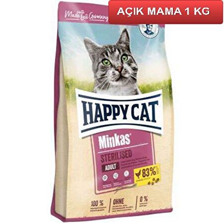 Happy Cat  Minkas Sterilised Geflügel Kedi Maması 1 Kg AÇIK