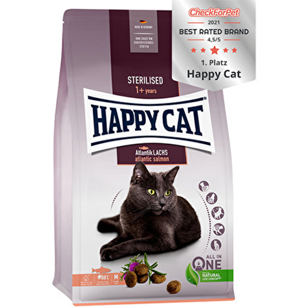 Happy Cat Atlantic Lachs Somonlu Kısırlaştırılmış Kedi Maması 4 kg