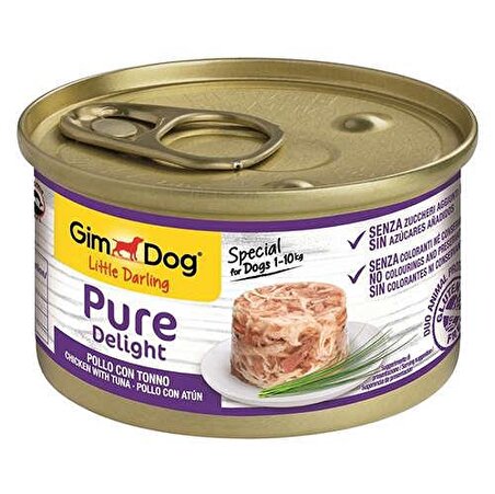 Gimdog Pure Delight Ton Balıklı Ve Tavuklu Konserve Yetişkişn Köpek Maması 85Gr