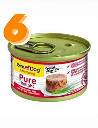 Gimdog Pure Delight Ton Balıklı Biftekli Köpek Konservesi 85 Gr X 6