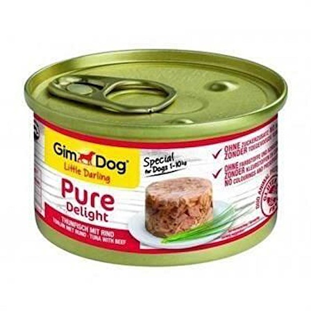 Gimdog Pure Delight Ton Balıklı Biftekli Köpek Konservesi 85 Gr X 6