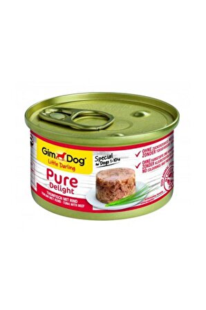 Gimdog Pure Delight Ton Balıklı Ve Biftekli Konserve Yetişkin Köpek Maması 85Gr