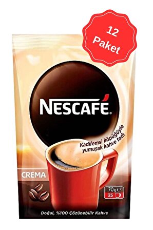 Nescafe Classic Crema Çözünebilir Kahve 70G x 12 Adet