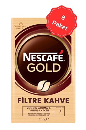 Nescafe Gold Öğütülmüş Filtre Kahve 250G x 8 Adet