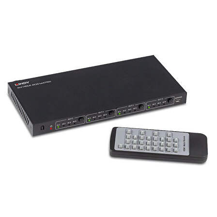 Lindy LIN-38152 4 Port Giriş 4 Port Çıkış 4K HDMI Kumandalı HDMI Matrix Switch