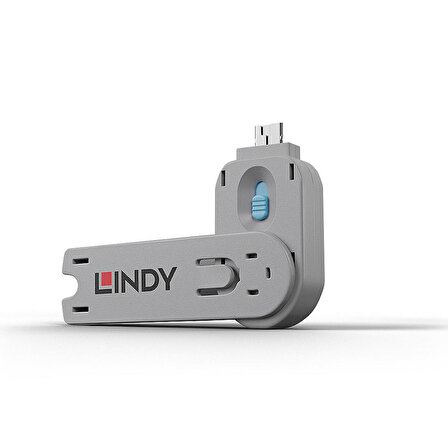 Lindy LIN-40622 USB A Tipi Bloke Kilit Açma anahtarı Mavi