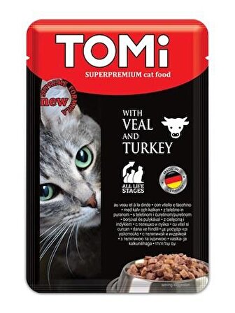 Tomi Premium Pouch Dana Etli ve Hindili Yetişkin Kedi Konservesi 100 gr