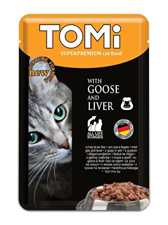 Tomi Premium Pouch Kazlı ve Ciğerli Yetişkin Kedi Konservesi 100 gr X 12