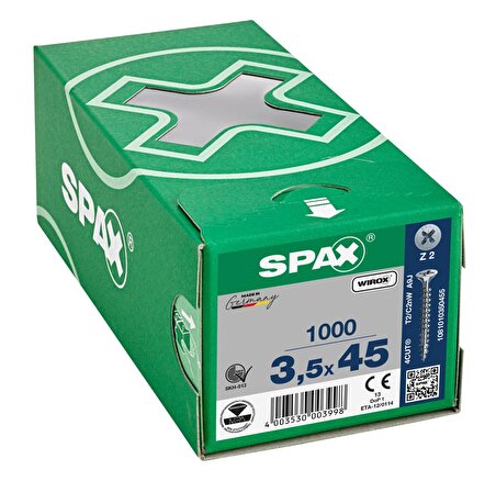 Spax Sunta Vidası 3.5X45 Galv Kaplama (1Pk:1000 Adet)