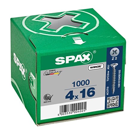 Spax Sunta Vidası 4.0X16 Galv Kaplama (1Pk:1000 Adet)