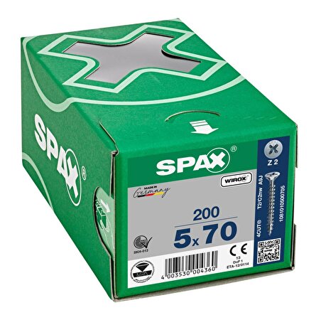 Spax Sunta Vidası 5.0X70 Galv Kaplama (1Pk:200 Ad)
