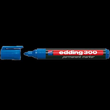 Edding Markör Permanent Yuvarlak Uçlu 1.5 3 Mm Mavi 300   10'lu Paket / Edding