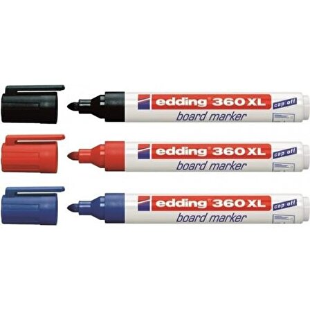 Edding 360 Xl Tahta Kalemi Siyah-Mavi-Kırmızı 3'lü Paket