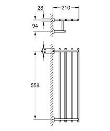 Grohe Eurocube Raf Havluluk Banyo Aksesuarı - 40512001