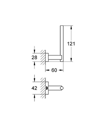 Grohe Essentials Cube Yedek Tuvalet Kağıtlığı - 40623001