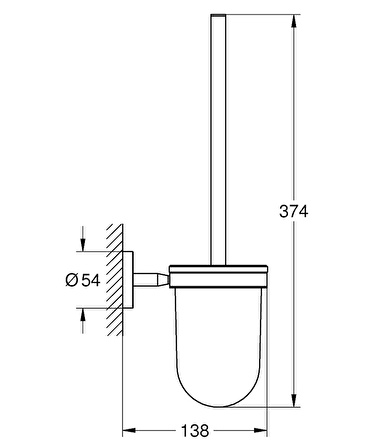 Grohe Tuvalet Fırçalık BauCosmopolitan Krom - 40463001