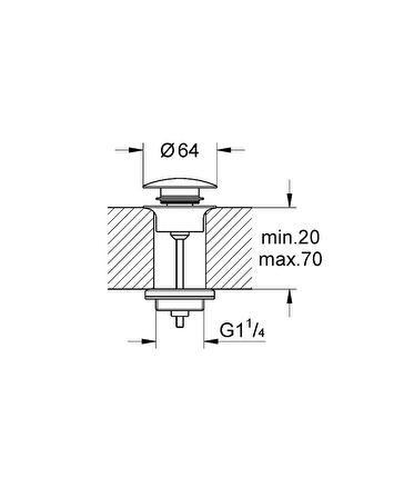 Grohe Lavabo Sifon Tapası Bas-Aç Hard Graphite - 65807A00