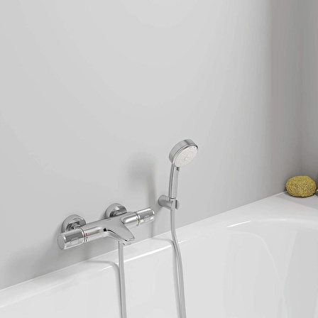 Grohe Grohtherm 1000 Performance 34779000 Gümüş Banyo Bataryası