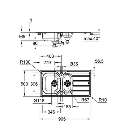 Grohe K200 Süzgeçli Paslanmak Çelik Eviye - 31564SD1 