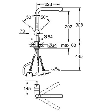 Grohe Minta Tek Kumandalı Spiralli Eviye Bataryası - 32168000