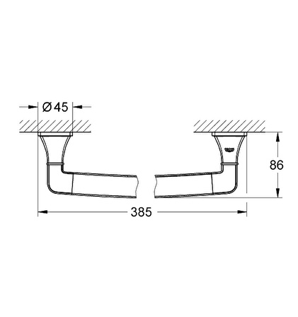 Grohe Banyo Tutamağı Barı 385 mm Grandera Krom - 40633000