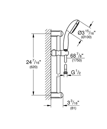 Grohe Duş Seti 2 Akışlı Tempesta Krom - 2759810E