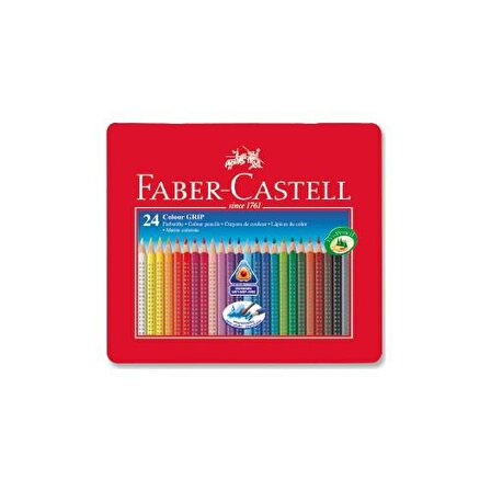 Faber-Castell Grip 2001 Metal Kutu Boya Kalemi 24 Renk