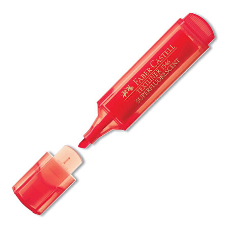Faber Castell Kırmızı Şeffaf Gövde Fosforlu Kalem
