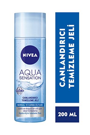 Nivea Aqua Sensation Tüm Ciltler için Canlandırıcı Salatalık Özlü Yüz Temizleme Jeli 200 ml 