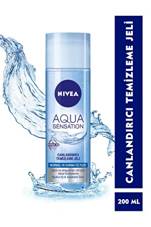 Nivea Aqua Sensation Tüm Ciltler için Canlandırıcı Salatalık Özlü Yüz Temizleme Jeli 200 ml 
