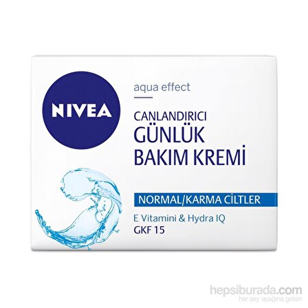 Nivea Aqua Effect Karma Ciltler İçin E Vitaminli Su Bazlı Yağsız Canlandırıcı Yüz Bakım Kremi 50 ml