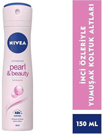 Nivea Pearl & Beauty Antiperspirant Leke Yapmayan Kadın Sprey Deodorant 150 ml