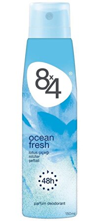 8x4 Ocean Fresh Pudrasız Ter Önleyici Leke Yapmayan Kadın Sprey Deodorant 150 ml