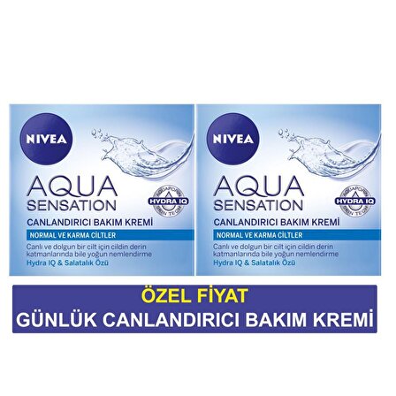 Nivea Aqua Sensation Karma Ciltler İçin Salatalık Özlü Su Bazlı Yağsız Canlandırıcı Yüz Bakım Kremi 100 ml