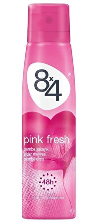 8x4 Pink Fresh Antiperspirant Ter Önleyici Leke Yapmayan Kadın Sprey Deodorant 150 ml