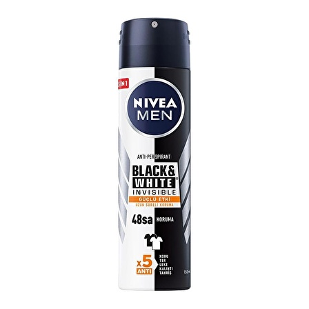 Nivea Black & White Invisible Antiperspirant Ter Önleyici Leke Yapmayan Erkek Sprey Deodorant 150 ml