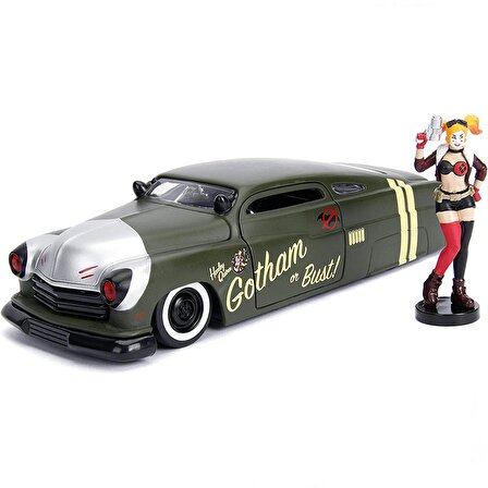 DC Comics Bombshells Harley Quinn & 1951 Mercury Model Araba 1:24