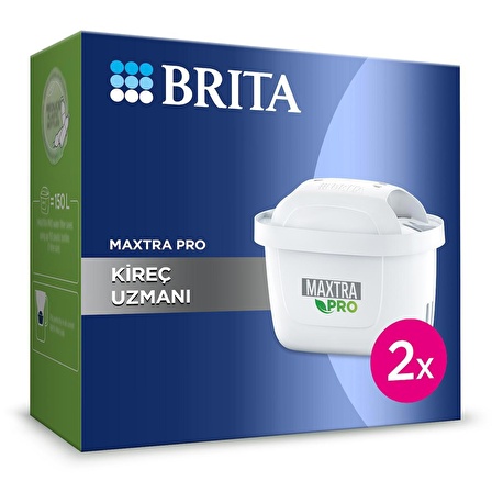 BRITA MAXTRA PRO Kireç Uzmanı Yedek Su Arıtma Filtresi, 2’li