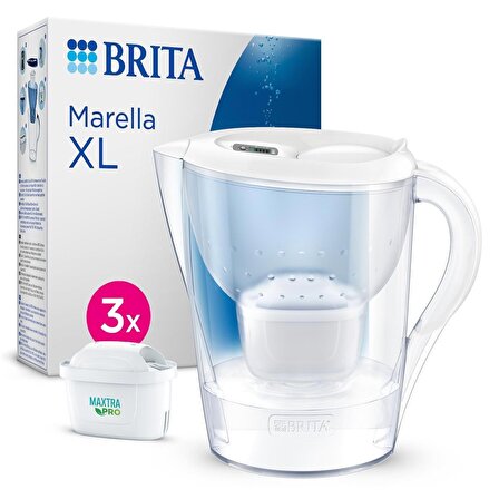 BRITA Marella XL 3 Filtreli Su Arıtma Sürahisi – Beyaz (3,5 L)
