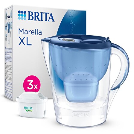 BRITA Marella XL 3 Filtreli Su Arıtma Sürahisi – Mavi (3,5 L)