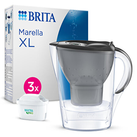 BRITA Marella XL 3 Filtreli Su Arıtma Sürahisi – Grafit (3,5 L)