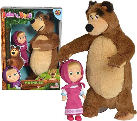 Masha and the Bear Masha Doll 12cm and Bear 25cm