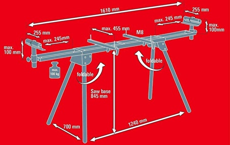 Einhell MSS 1610 Gönye Kesme ve Testere Çalışma Tezgah Stantı